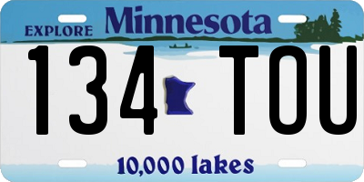 MN license plate 134TOU
