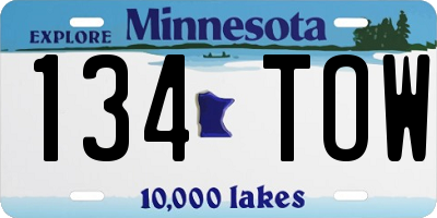 MN license plate 134TOW