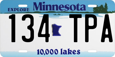 MN license plate 134TPA