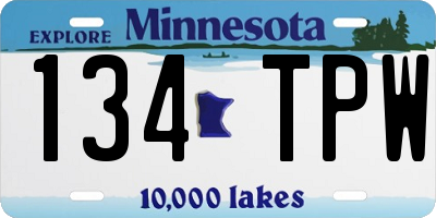 MN license plate 134TPW