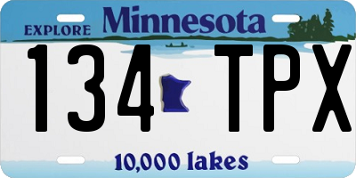 MN license plate 134TPX