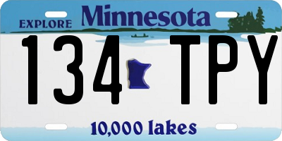 MN license plate 134TPY