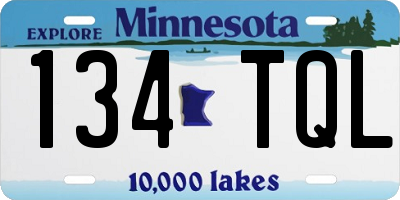 MN license plate 134TQL