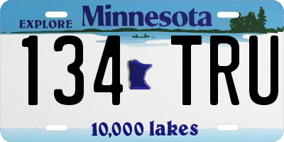 MN license plate 134TRU