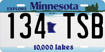 MN license plate 134TSB