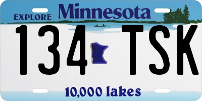 MN license plate 134TSK