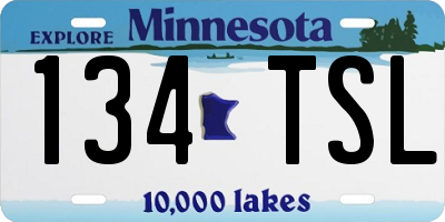 MN license plate 134TSL