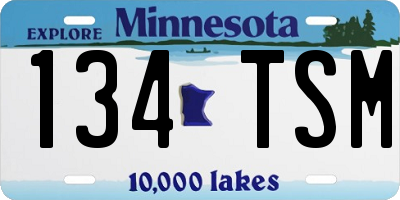 MN license plate 134TSM