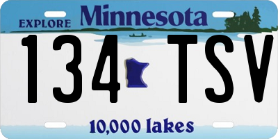 MN license plate 134TSV