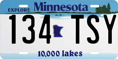 MN license plate 134TSY