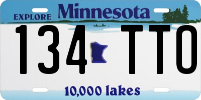 MN license plate 134TTO