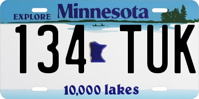 MN license plate 134TUK