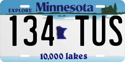 MN license plate 134TUS
