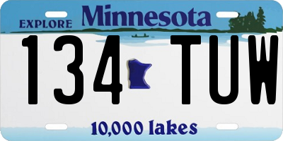 MN license plate 134TUW