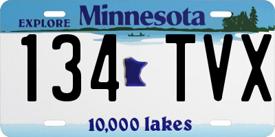 MN license plate 134TVX