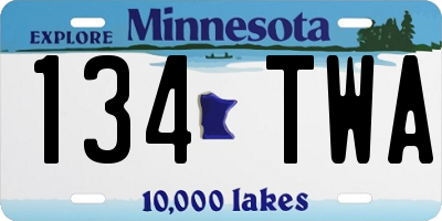 MN license plate 134TWA