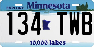 MN license plate 134TWB