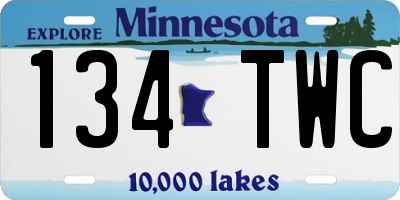 MN license plate 134TWC
