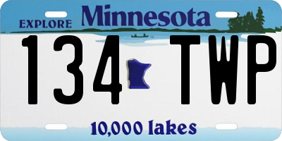 MN license plate 134TWP