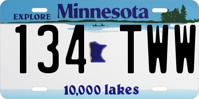 MN license plate 134TWW