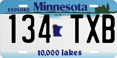 MN license plate 134TXB