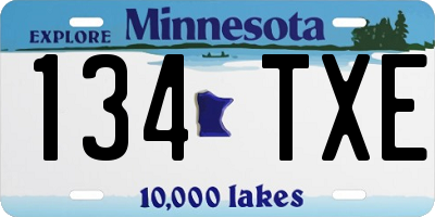 MN license plate 134TXE