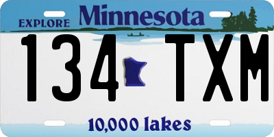 MN license plate 134TXM