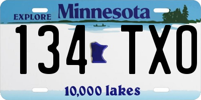 MN license plate 134TXO
