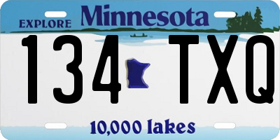MN license plate 134TXQ