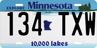 MN license plate 134TXW