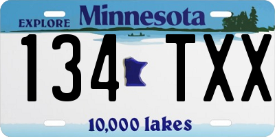 MN license plate 134TXX