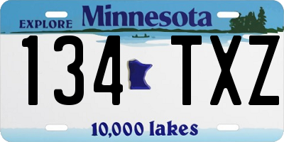 MN license plate 134TXZ
