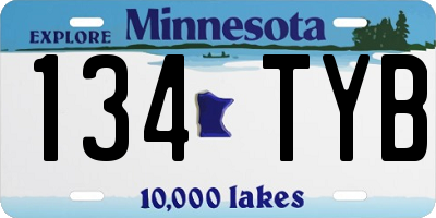 MN license plate 134TYB