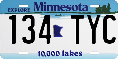 MN license plate 134TYC