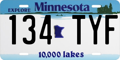MN license plate 134TYF