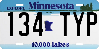 MN license plate 134TYP