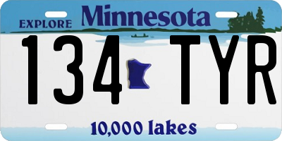 MN license plate 134TYR