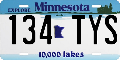 MN license plate 134TYS