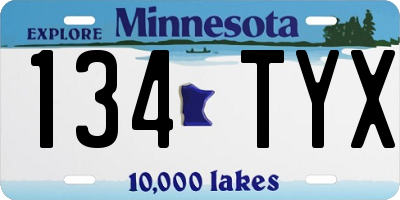 MN license plate 134TYX
