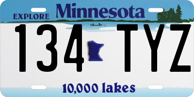 MN license plate 134TYZ