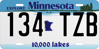 MN license plate 134TZB