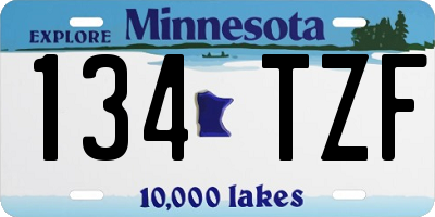 MN license plate 134TZF