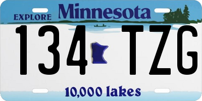 MN license plate 134TZG