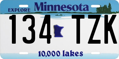 MN license plate 134TZK