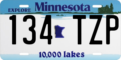 MN license plate 134TZP