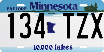 MN license plate 134TZX