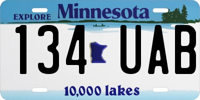 MN license plate 134UAB