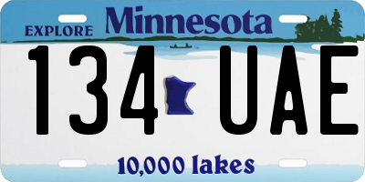 MN license plate 134UAE