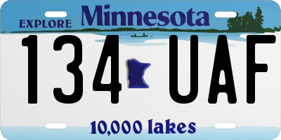 MN license plate 134UAF