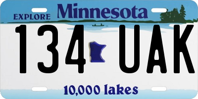 MN license plate 134UAK